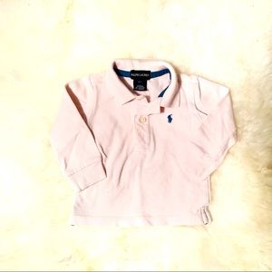🌲Ralph Lauren pink long sleeve polo size 9M